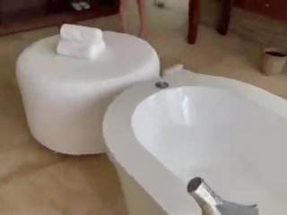 Vacation- Amateur lady anal creampie in the bath room